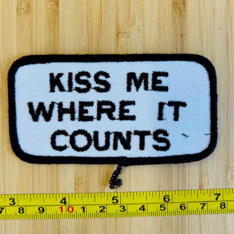 Kiss Me Where It Counts Vintage Word Patch