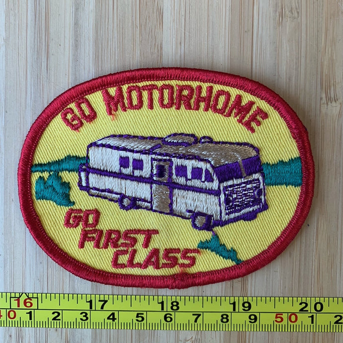 Go Motorhome Camping Vintage Patch