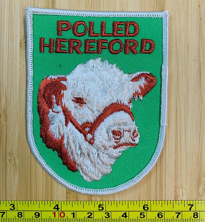 Polled Hereford Cow Vintage Patch