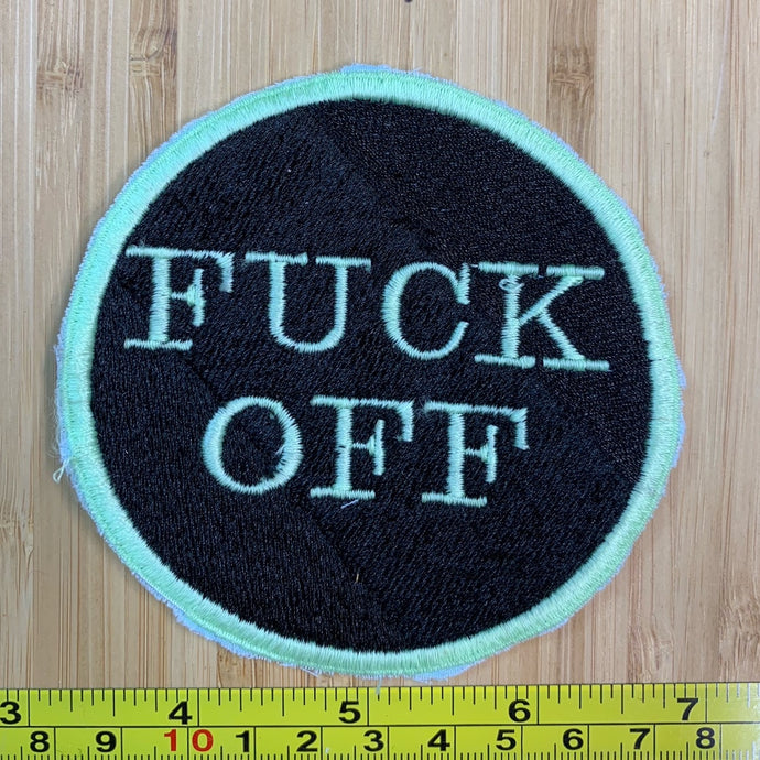 Black/Light Green  Fuck Off Vintage Patch