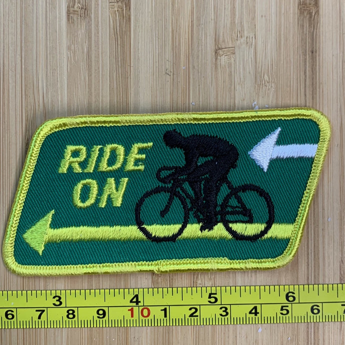 Ride On Bicycle Cycling Bike Vintage Patch