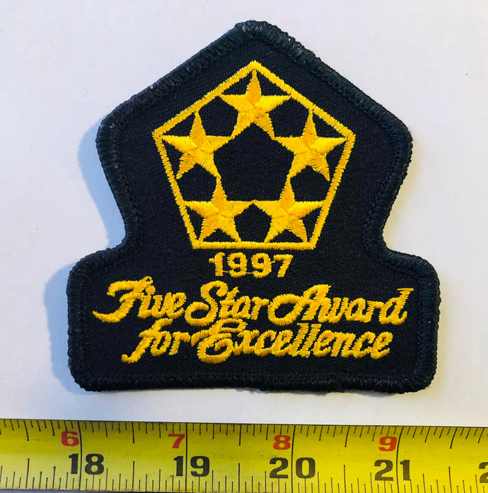 Vintage Five Star Award for Excellence patch