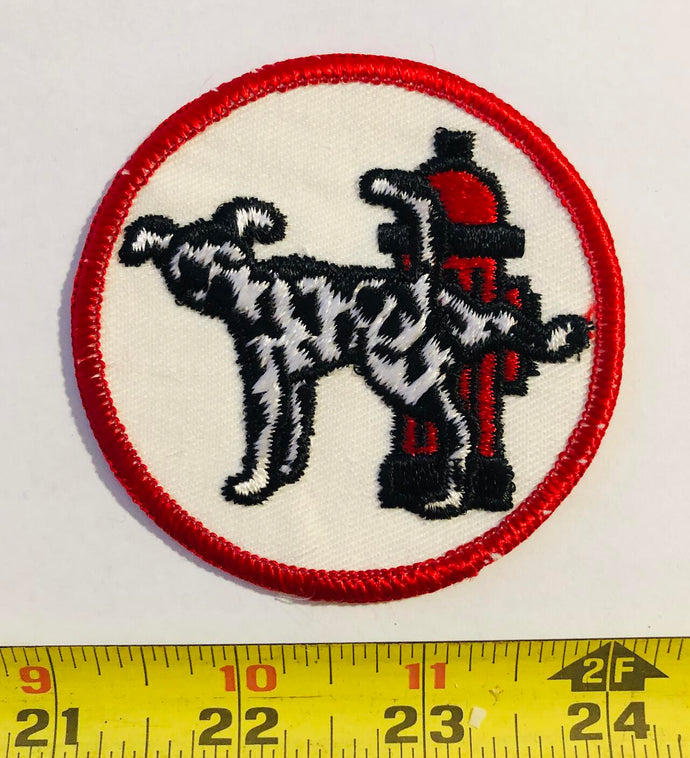 Dog Dalmation with Fire Hydrant Vintage Patch