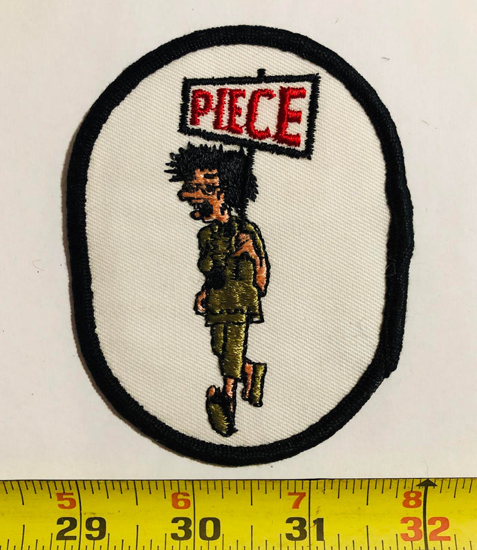 Peace Piece Parody Literacy Vintage Patch