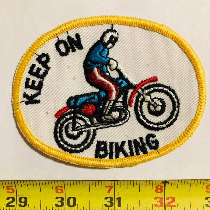 Keep On Biking Bicycle Cycling Vintage Patch