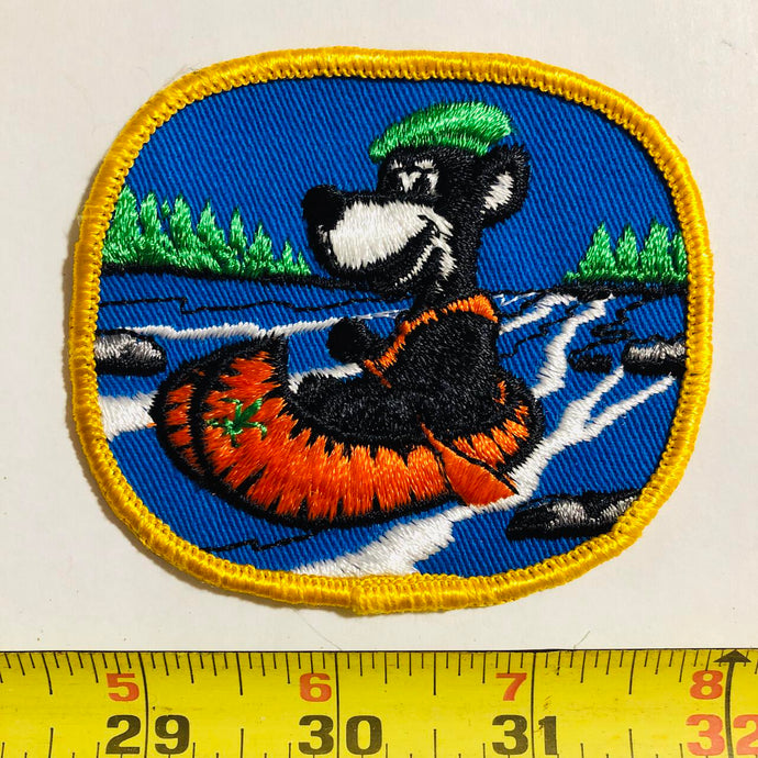 Bear With Canoe camping Vintage Patch