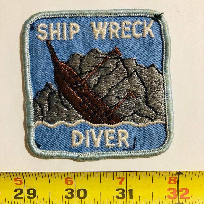 Ship Wreck Diver Diving Vintage Patch