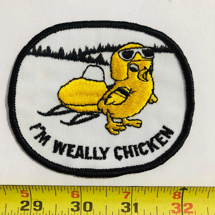 I'm Weally Chicken Snowmobile Vintage Patch