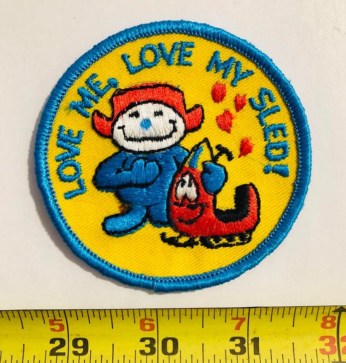 Love Me Love My Sled Snowmobile Vintage Patch