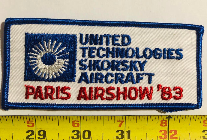 United Technologies Sikorsky Paris Airshow 1983 Helicopter Vintage Patch