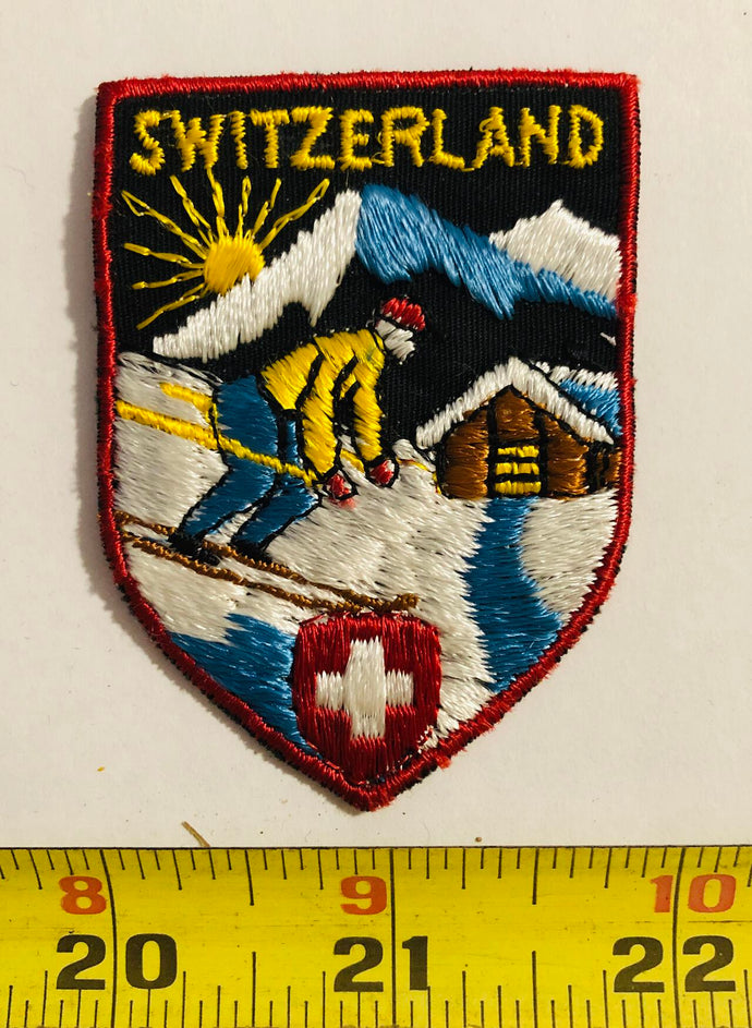 Switzerland Tourist Skiing Vintage Patch