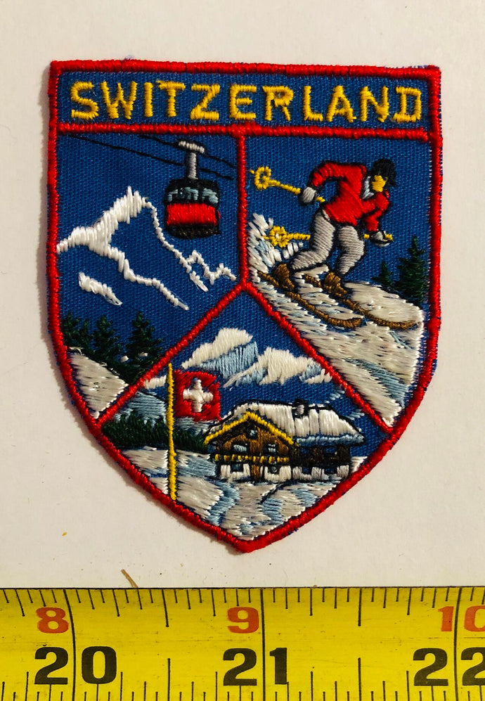 Switzerland Tourist Skiing Vintage Patch