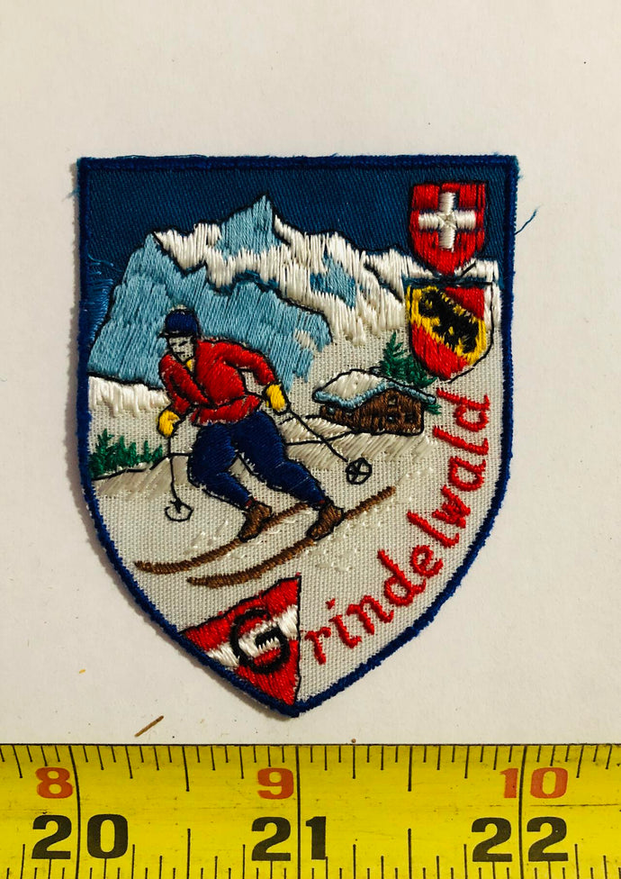Grindelwald Tourist Skiing Vintage Patch
