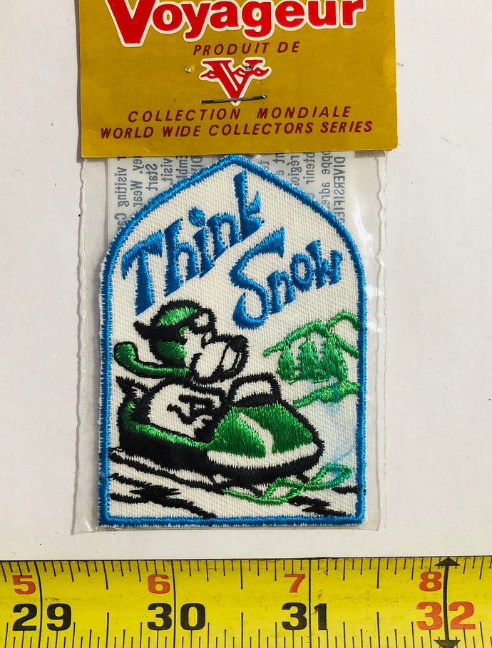 Think Snow Tourist Snowmobile Vintage Patch