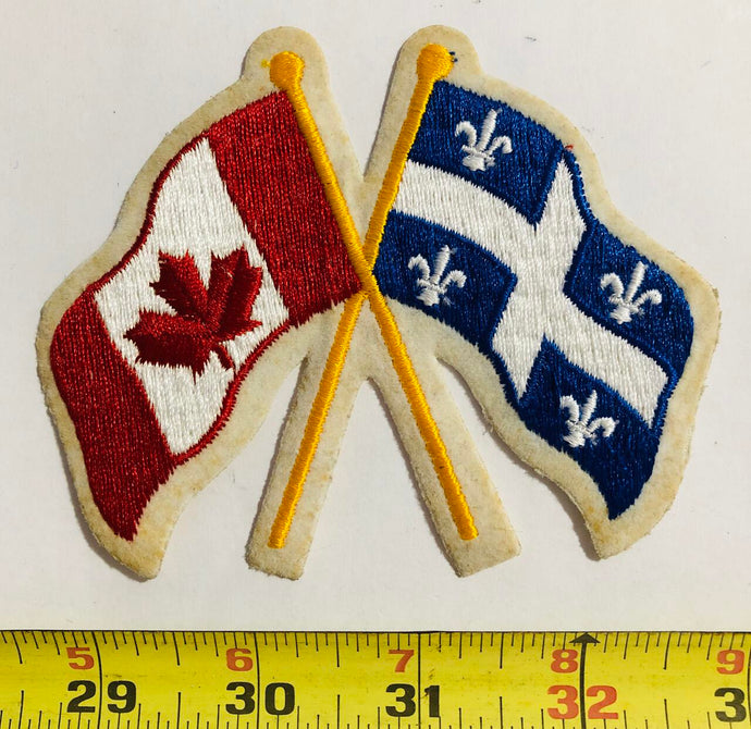 USA Canada Crossed Flags Tourist Vintage Patch