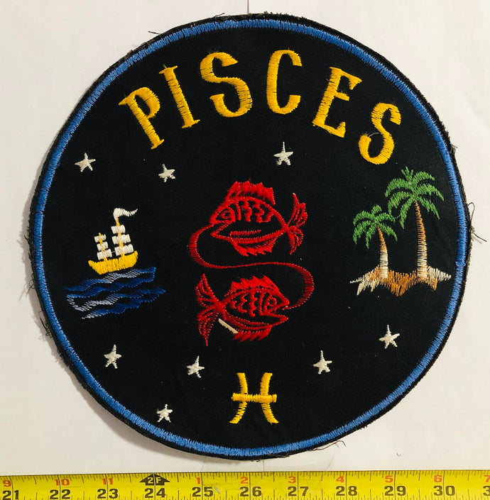 Pisces Zodiac Horoscope Astrology Vintage Patch