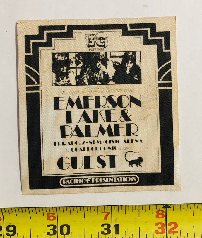 ELP Emerson Lake Palmer Backstage Pass Vintage Patch
