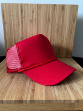Load image into Gallery viewer, Red Trucker Snap-Back  Mesh- Back Cap.      SKU: Fader003
