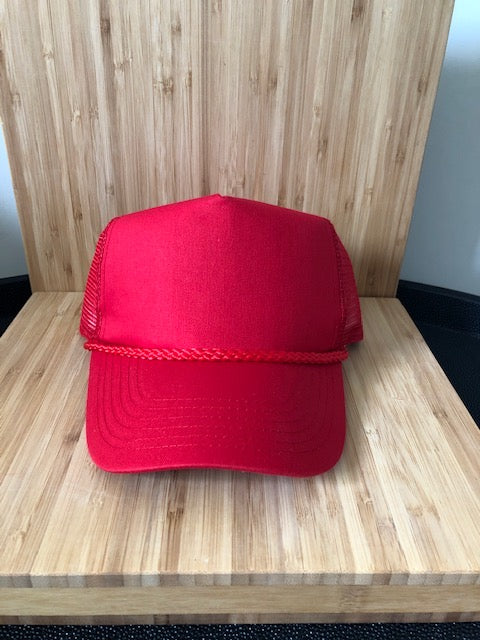 Red Trucker Snap-Back  Mesh- Back Cap.      SKU: Fader003
