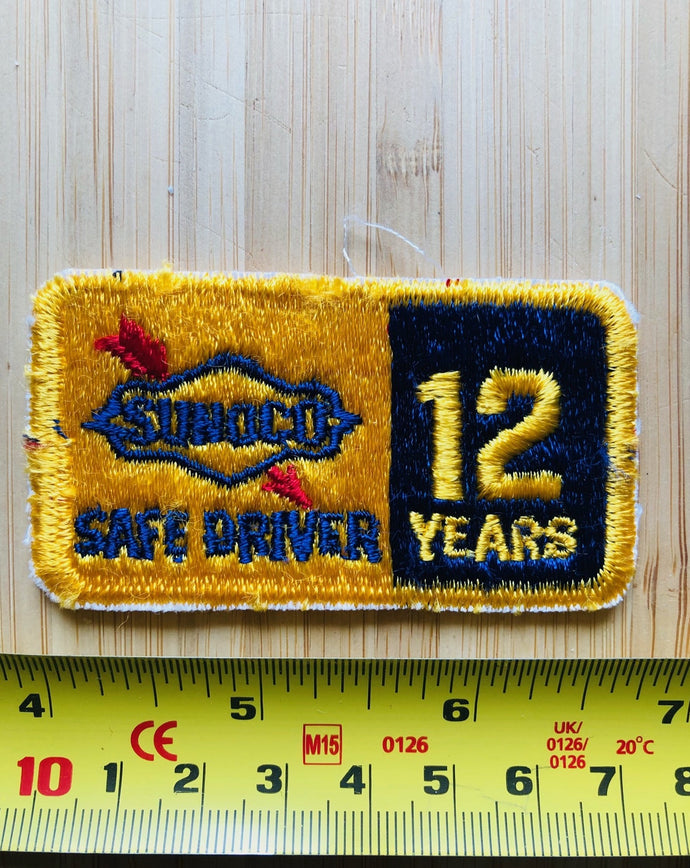 Vintage Sunoco Safe Drive 12 Years Patch