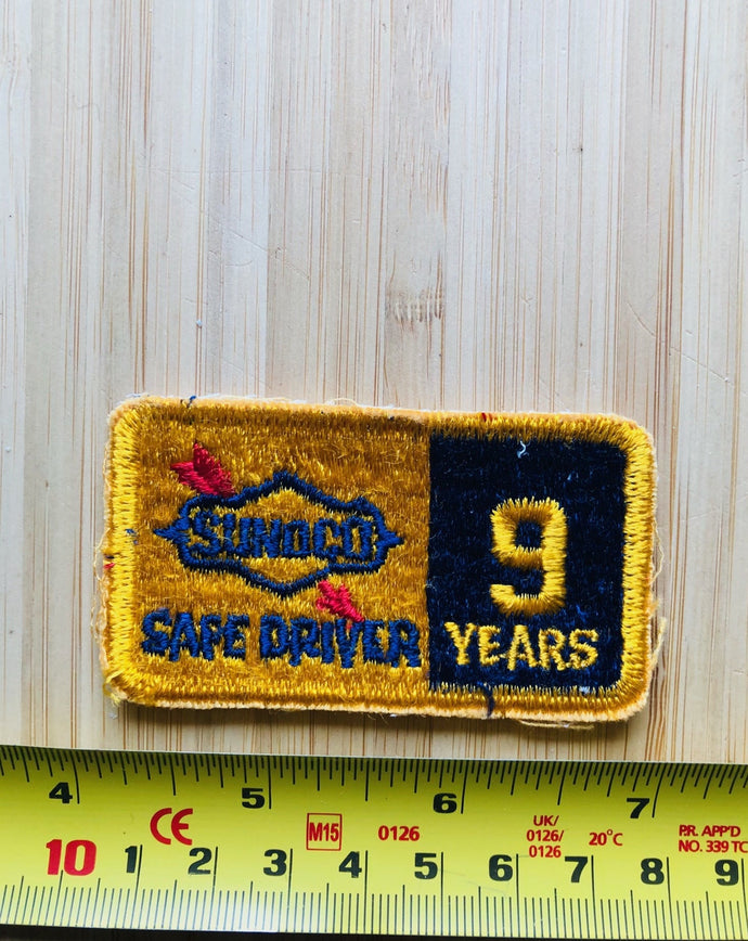 Vintage Sunoco Safe Drive 9 Years Patch