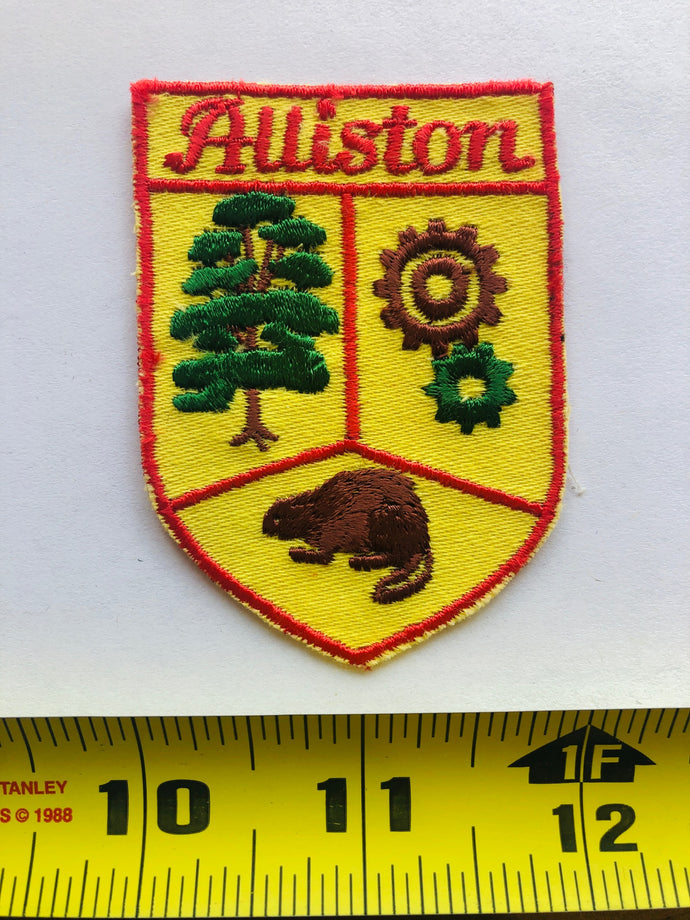 Alliston Ontario Tourist Vintage Patch
